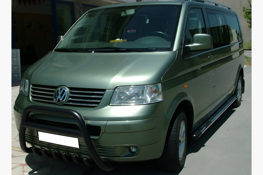 Volkswagen T5 Caravelle 2004-2010 Defensa Delantera WT003 Negra (Acero Inoxidable) Foto 3