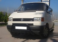 Volkswagen T4 Transporter 1990-2003 Defensa Delantera WT003 Negra (Acero Inoxidable) foto 1