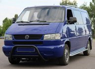 Volkswagen T4 Transporter 1990-2003 Defensa Delantera WT003 Negra (Acero Inoxidable) foto 3
