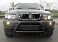BMW X5 E53 1999–2006 Defensa Delantera WT003 Negra Acero Inoxidable foto 2