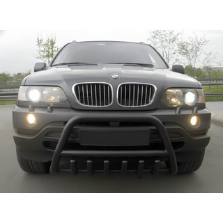 Defensa Delantera WT003 Negra Acero Inoxidable BMW X5 E53 1999–2006 foto 2