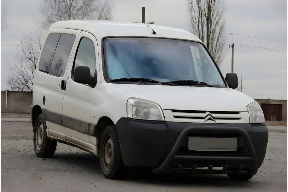 Citroen Berlingo 1996-2008 Defensa Delantera WT003 Negra Acero Inoxidable Image