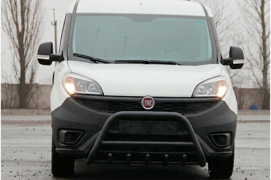 Fiat Doblo II 2010-2022 Defensa Delantera WT003 Negra (Acero Inoxidable) Image