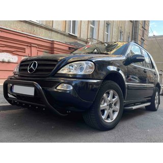 Defensa Delantera WT003 Negra (Acero Inoxidable) Mercedes ML W163 1997-2005 foto 4