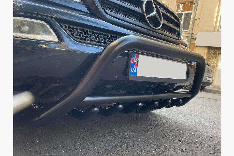 Mercedes ML W163 1997-2005 Defensa Delantera WT003 Negra (Acero Inoxidable) Foto 5