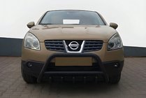 Nissan Qashqai 2007-2010 Defensa Delantera WT003 Negra Acero Inoxidable foto 1
