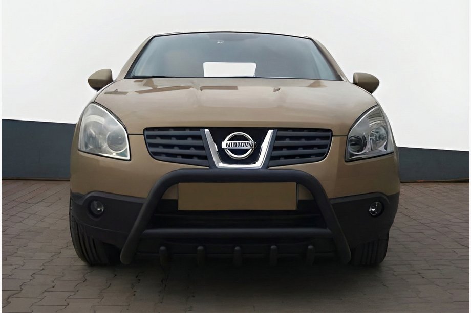 Nissan Qashqai 2007-2010 Defensa Delantera WT003 Negra Acero Inoxidable Image