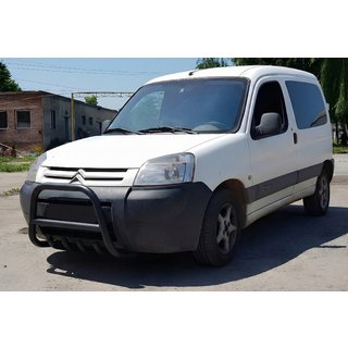 Defensa Delantera WT003 Negra Acero Inoxidable Peugeot Partner 1996-2008 foto 1