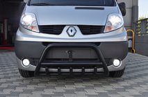Renault Trafic 2001–2015 Defensa Delantera WT003 Negra (Acero Inoxidable) foto 1