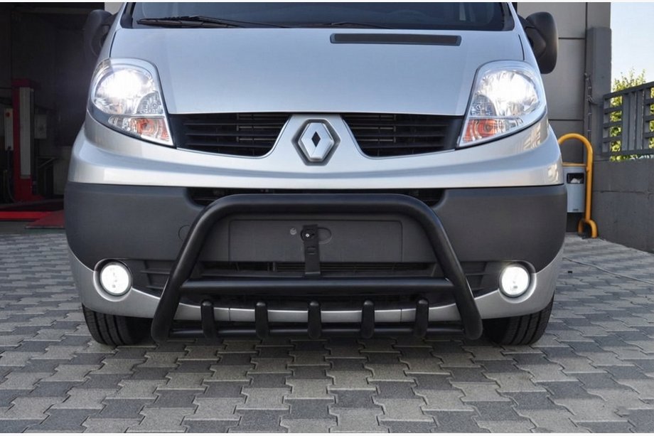 Opel Vivaro 2001–2015 Defensa Delantera WT003 Negra (Acero Inoxidable) Image