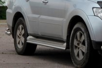 Mitsubishi Pajero Wagon IV 2006-2021 Tubos Laterales (2 uds., Acero Inoxidable) foto 4
