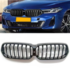 BMW 6 Series G32 2017- Riñones 1-Bar (2020-2023, Negro Brillante) foto 1
