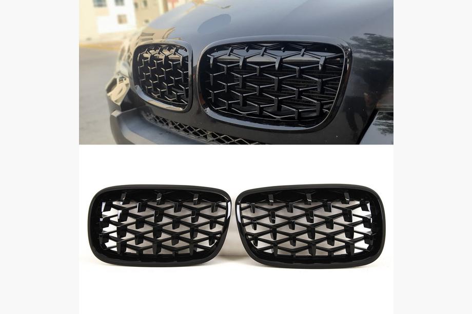 BMW X6 E71 2008–2014 Riñoneras Diamond Black (Negro Brillante) Image