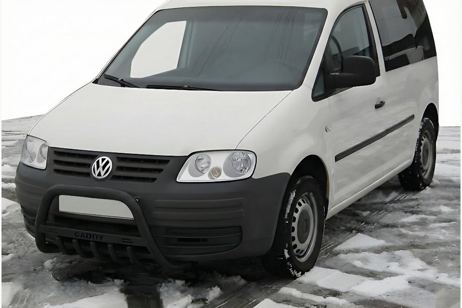 Volkswagen Caddy 2004-2010 Defensa Delantera WT004 Negra (Acero Inoxidable) Image