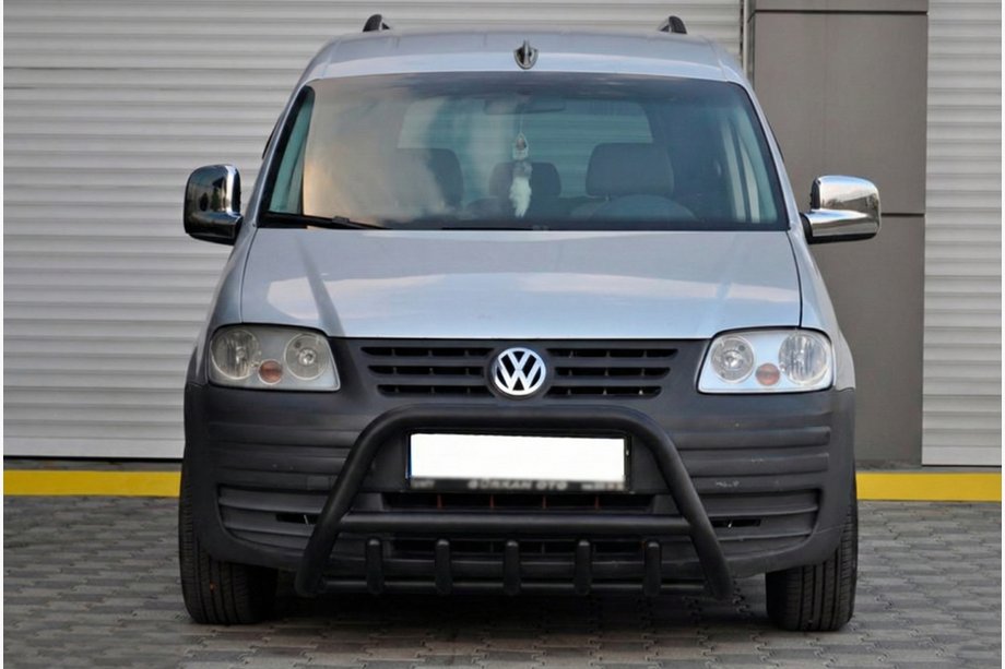 Volkswagen Caddy 2004-2010 Defensa Delantera WT003 Negra Acero Inoxidable Image