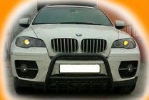 BMW X6 E71 2008–2014 Defensa Delantera WT003 Negra Acero Inoxidable foto 4