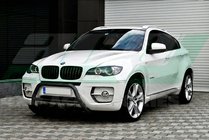 BMW X6 E71 2008–2014 Defensa Delantera WT003 Negra Acero Inoxidable foto 2