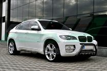 BMW X6 E71 2008–2014 Defensa Delantera WT003 Negra Acero Inoxidable foto 3