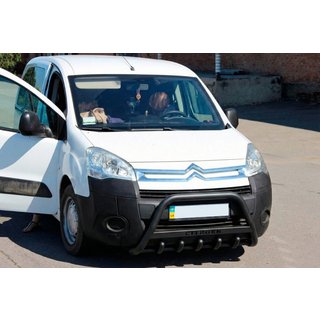 Defensa Delantera WT004 Negra (Acero Inoxidable) Citroen Berlingo 2008-2018 foto 3