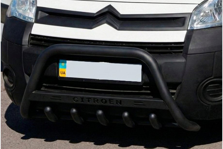 Citroen Berlingo 2008-2018 Defensa Delantera WT004 Negra (Acero Inoxidable) Image