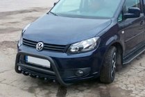Volkswagen Caddy 2010-2015 Defensa Delantera WT003 Negra Acero Inoxidable foto 1