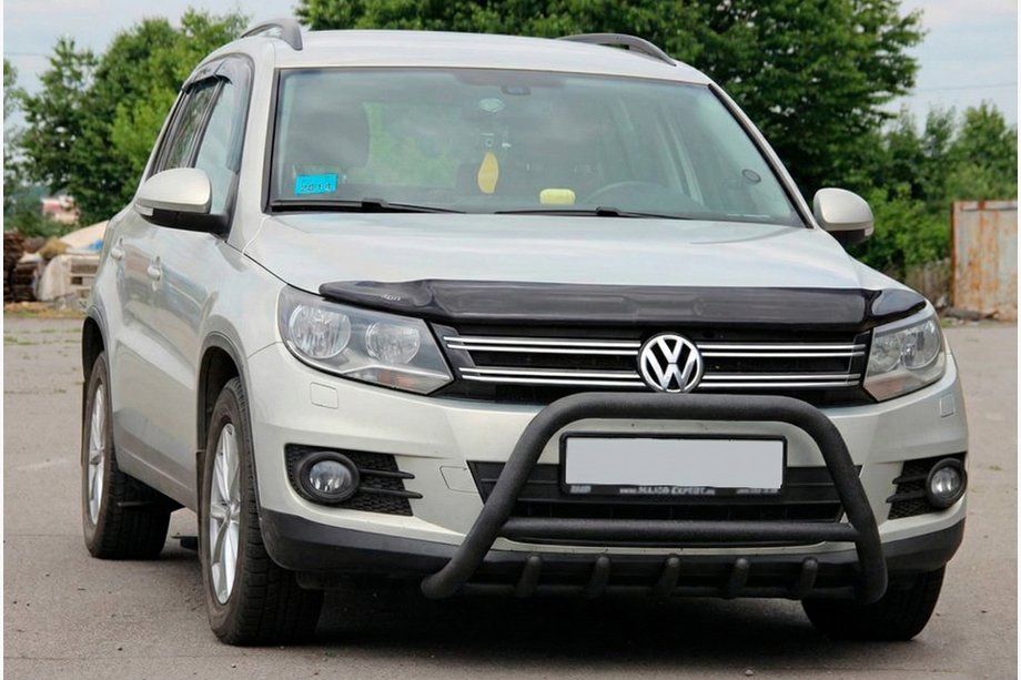 Volkswagen Tiguan 2007-2016 Defensa Delantera WT003 Negra Acero Inoxidable Foto 1