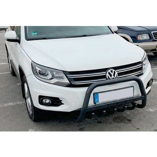 Defensa Delantera WT004 Negra (Acero Inoxidable) Volkswagen Tiguan 2007-2016 foto 1