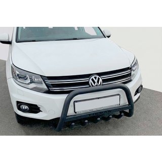 Defensa Delantera WT004 Negra (Acero Inoxidable) Volkswagen Tiguan 2007-2016 foto 3