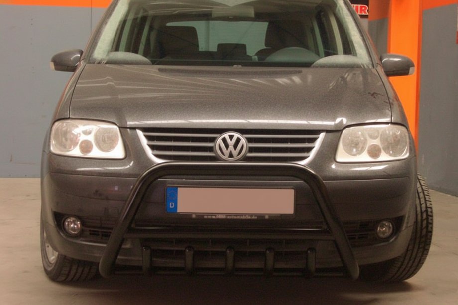 Volkswagen Touran 2003-2010 Defensa Delantera WT003 Negra Acero Inoxidable Image