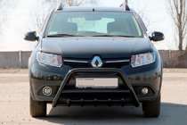 Dacia Sandero 2013-2020 Defensa Delantera WT003 Negra Acero Inoxidable foto 2
