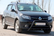 Dacia Sandero 2013-2020 Defensa Delantera WT003 Negra Acero Inoxidable foto 3
