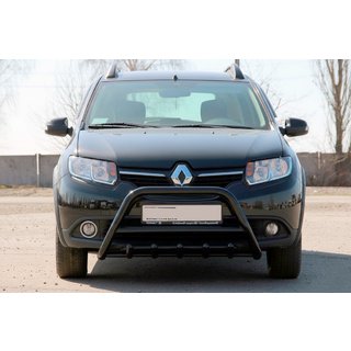 Defensa Delantera WT003 Negra Acero Inoxidable Dacia Sandero 2013-2020 foto 2