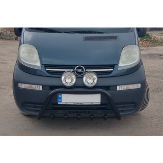Defensa Delantera WT004 Negra (Acero Inoxidable) Opel Vivaro 2001–2015 foto 1