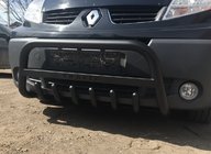 Renault Trafic 2001–2015 Defensa Delantera WT004 Negra (Acero Inoxidable) foto 5