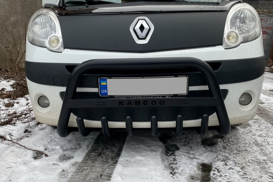 Renault Kangoo 2008–2020 Defensa Delantera WT004 Negra (Acero Inoxidable) Image