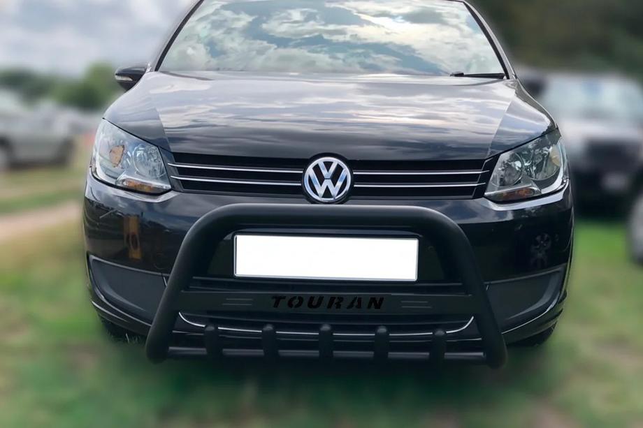 Volkswagen Touran 2010-2015 Defensa Delantera WT004 Negra (Acero Inoxidable) Foto 1