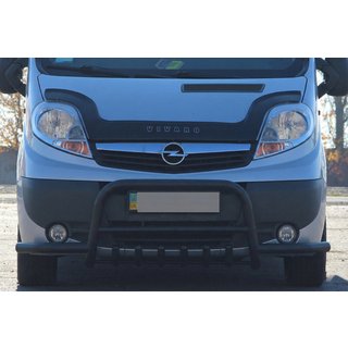 Defensa delantera Exclusive Black (acero inoxidable) Renault Trafic 2001–2015 foto 3