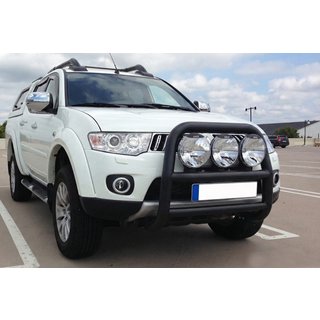 Defensa Delantera WT018 Negra (Acero Inoxidable) Mitsubishi L200 2006-2015 foto 1