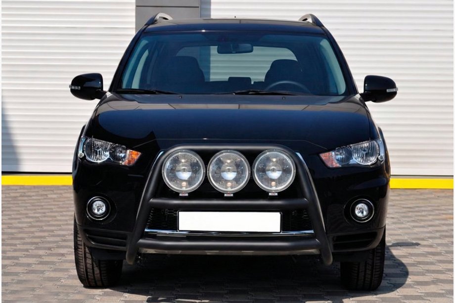 Mitsubishi Outlander 2006-2012 Defensa Delantera WT018 Negra (Acero Inoxidable) Image