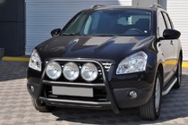 Nissan Qashqai 2010-2014 Defensa Delantera WT018 Negra (Acero Inoxidable) foto 2