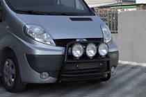 Renault Trafic 2001–2015 Defensa Delantera WT018 Negra (Acero Inoxidable) foto 1