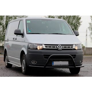 Defensa Delantera WT007ST Negra (Acero Inoxidable) Volkswagen T5 2010-2015 foto 1