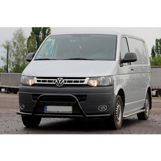 Defensa Delantera WT007ST Negra (Acero Inoxidable) Volkswagen T5 2010-2015 foto 2