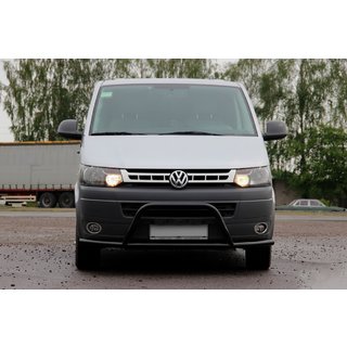 Defensa Delantera WT007ST Negra (Acero Inoxidable) Volkswagen T5 2010-2015 foto 3