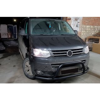 Defensa Delantera WT006ST Negra (Acero Inoxidable) Volkswagen T5 2010-2015 foto 1