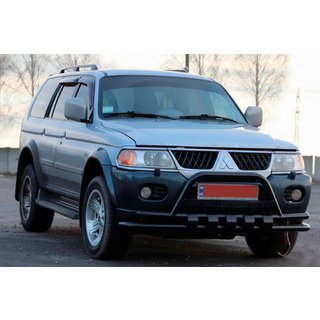Defensa Delantera ST015WT Negra (Acero Inoxidable) Mitsubishi Pajero Sport 1996-2007 foto 3