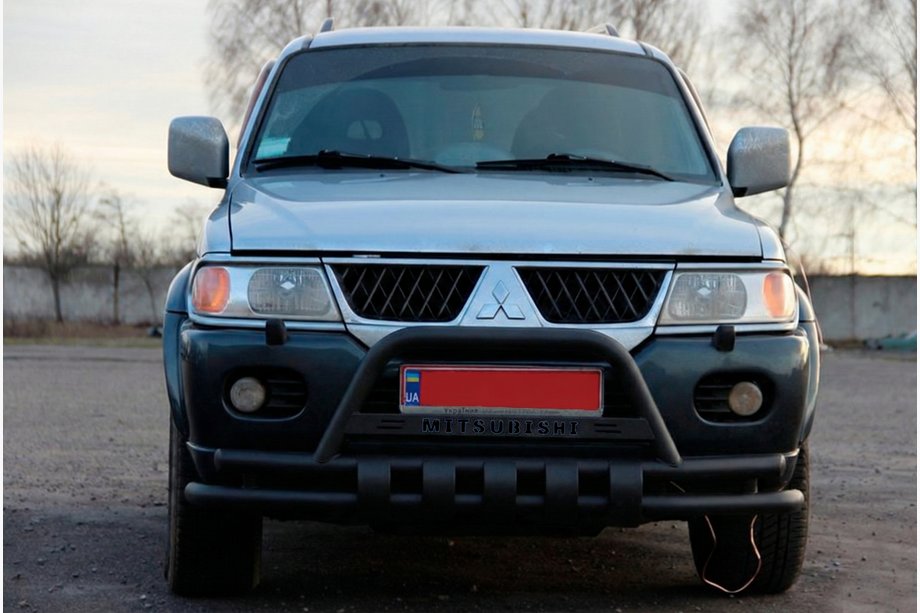 Mitsubishi Pajero Sport 1996-2007 Defensa Delantera ST015WT Negra (Acero Inoxidable) Foto 2