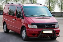 Mercedes Vito W638 1996-2003 Defensa delantera con tubos laterales WT002 Plus Negro (acero inoxidable) foto 2