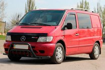 Mercedes Vito W638 1996-2003 Defensa delantera con tubos laterales WT002 Plus Negro (acero inoxidable) foto 3