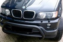 BMW X5 E53 1999–2006 Defensa Delantera WT015 Negra (Acero Inoxidable) foto 1